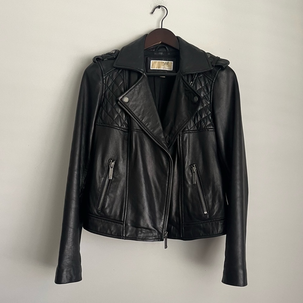 Michael Kors Black Leather Jacket Small